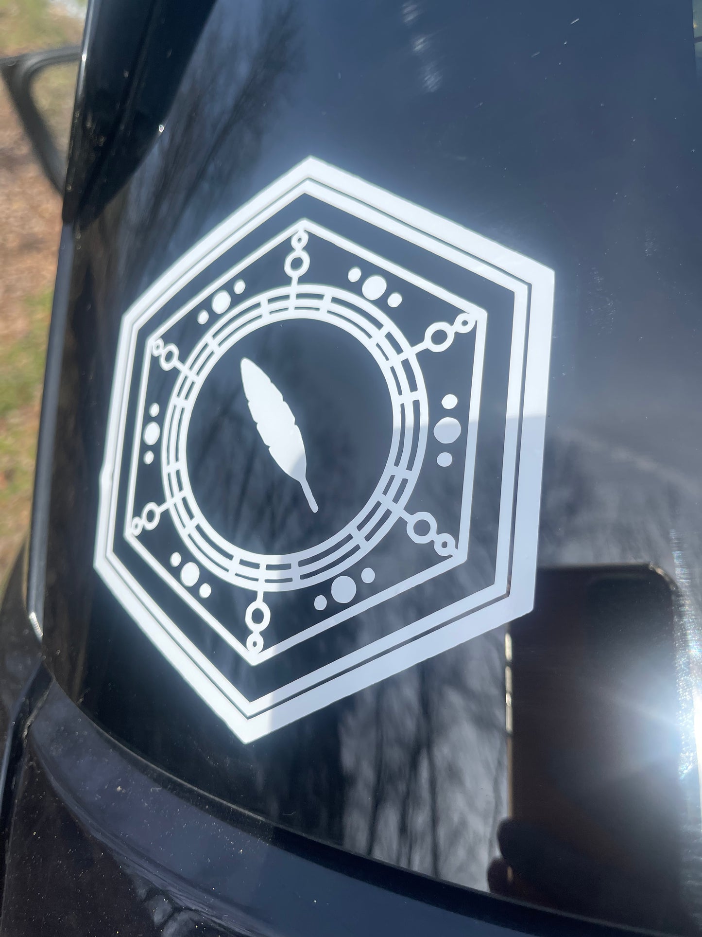 Feather car decal