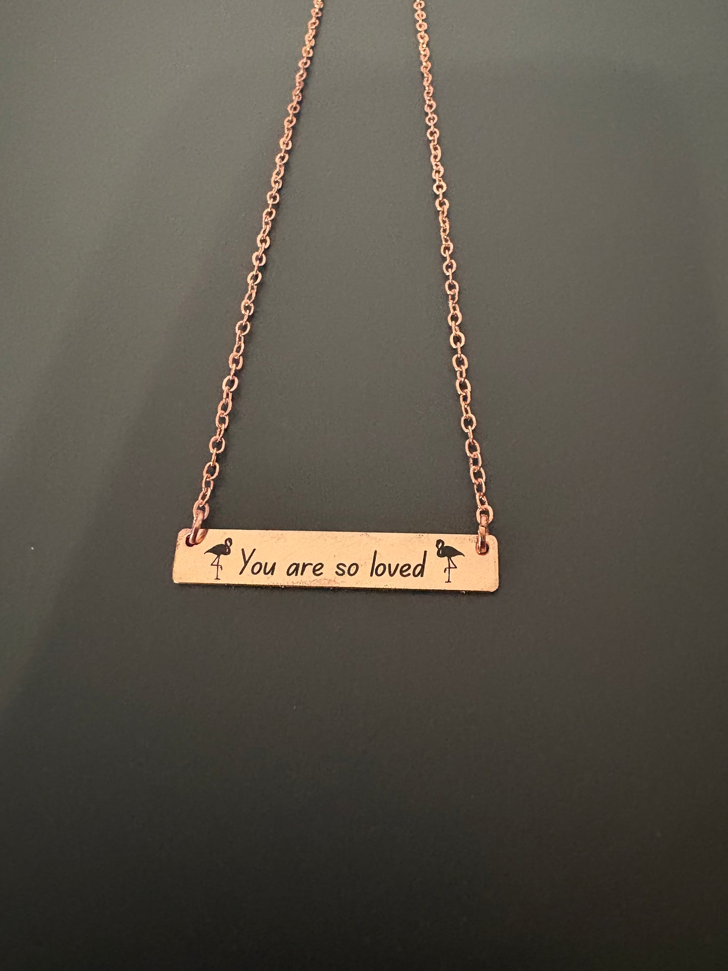 You are so loved flamingo necklace