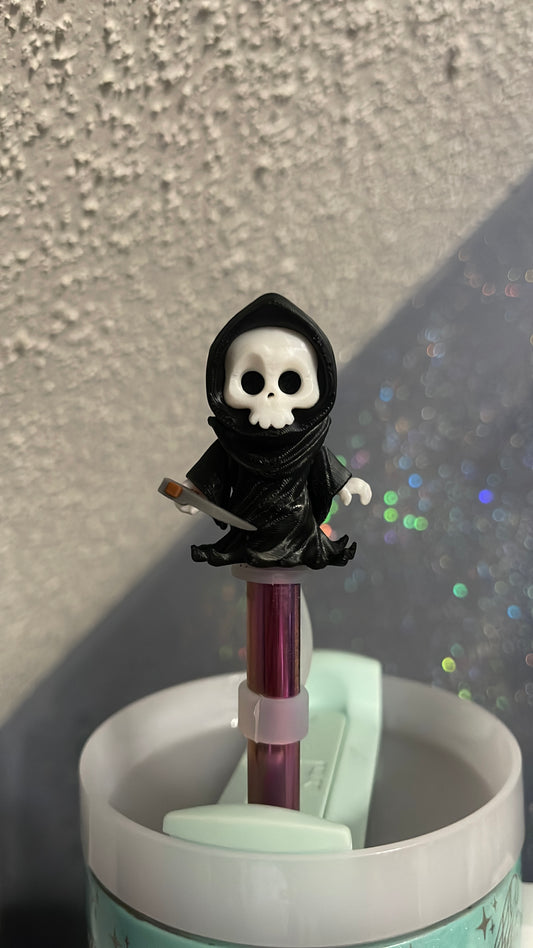 Grim reaper straw topper