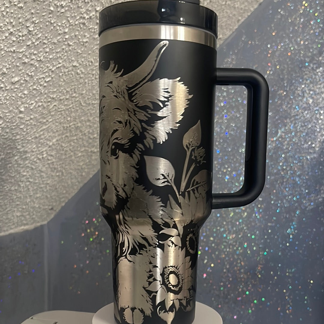 Highland cow tumbler