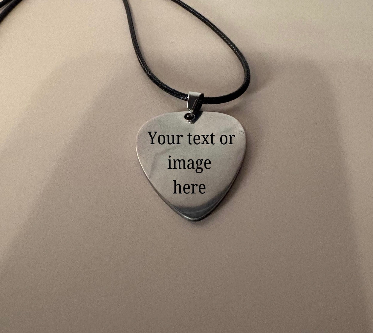 Custom engraved guitar pick necklace