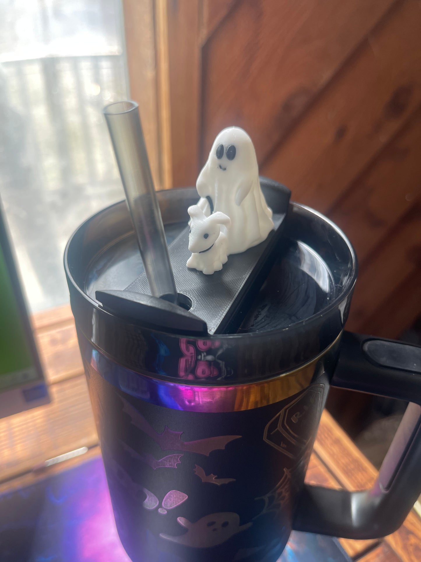 Ghost walking dog 40 ounce tumbler topper