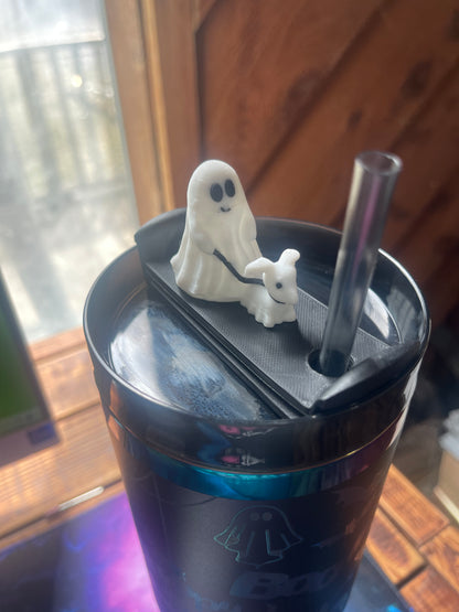 Ghost walking dog 40 ounce tumbler topper