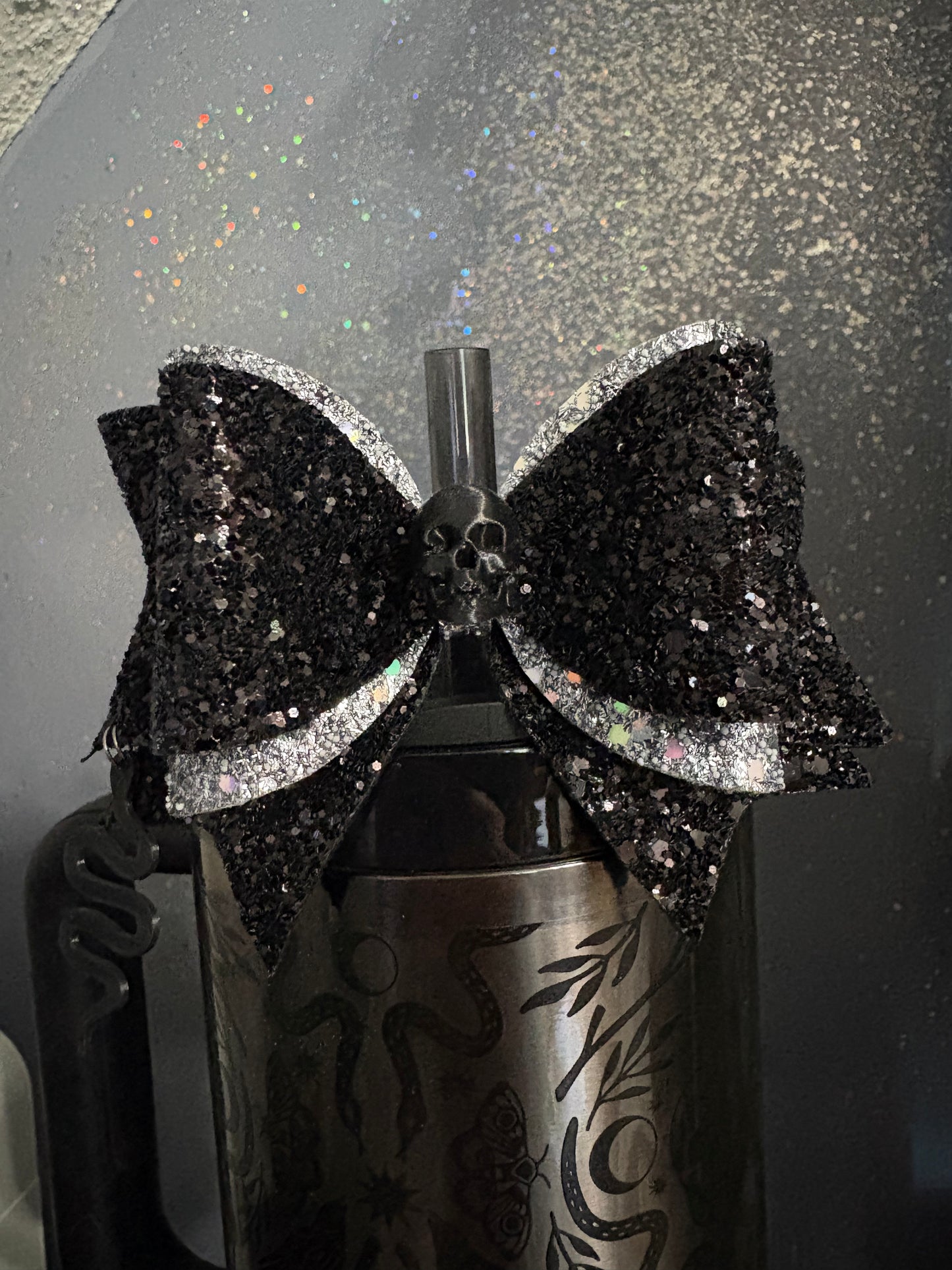 Skull and snake straw bow