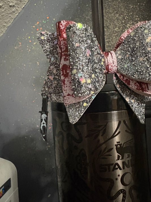 Silver horror straw bow