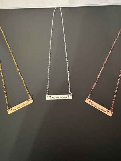 You are so loved flamingo necklace
