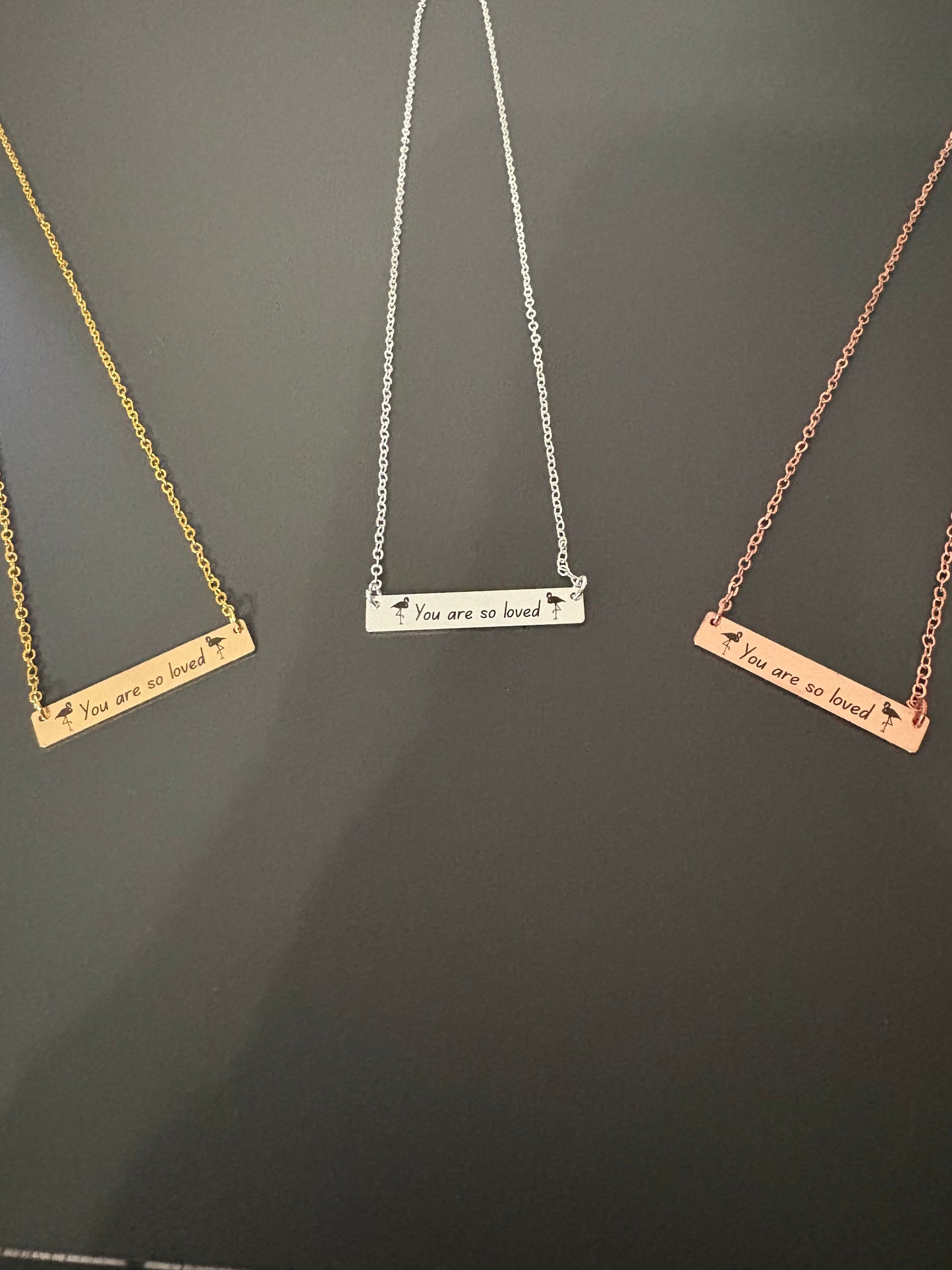 You are so loved flamingo necklace