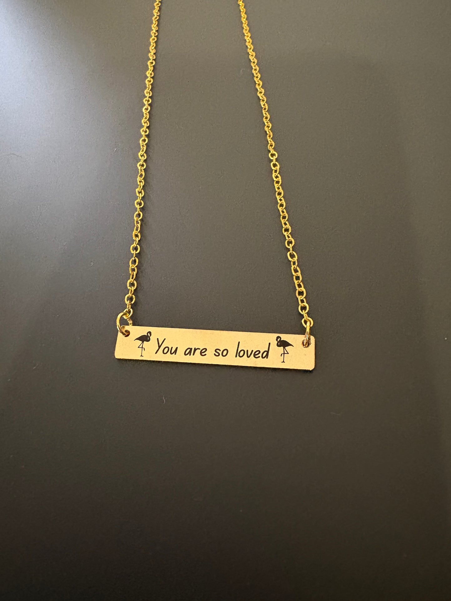 You are so loved flamingo necklace