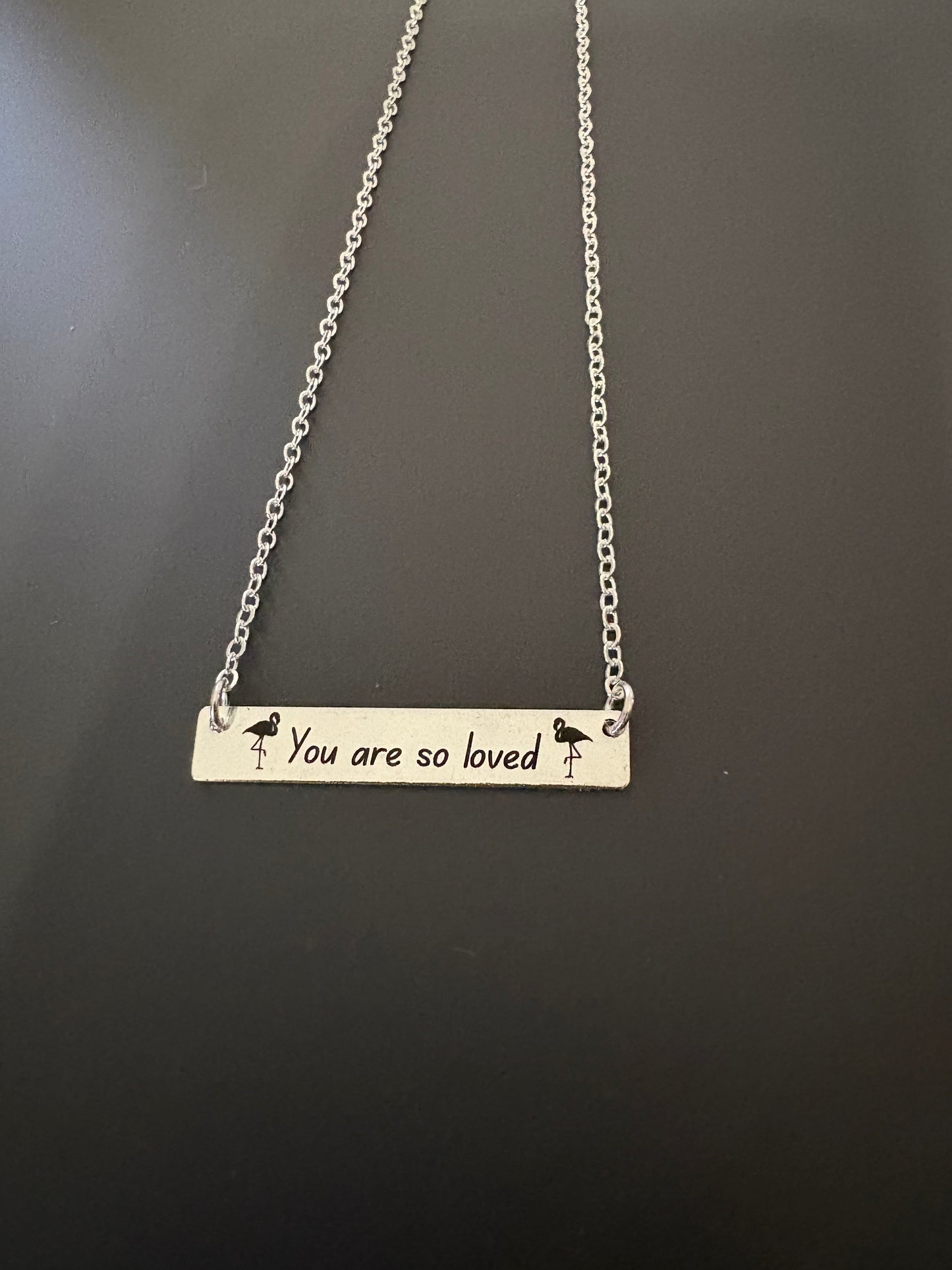 You are so loved flamingo necklace