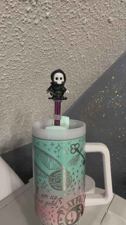 Grim reaper straw topper